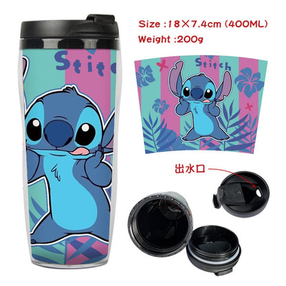Cute Stitch Cartoon Double-Layer Insulated Travel Mug - 400ml