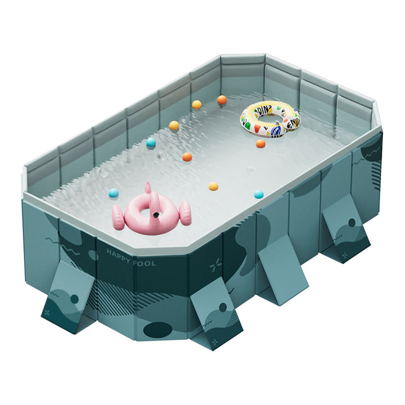 Large Foldable Rectangular Family Swimming Pool, Non-Inflatable Above Ground Pool