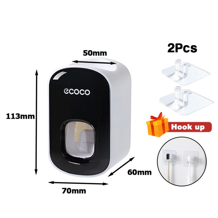 Hands-Free Automatic Toothpaste Dispenser – Wall Mounted Dust-Proof Toothbrush Holder Set