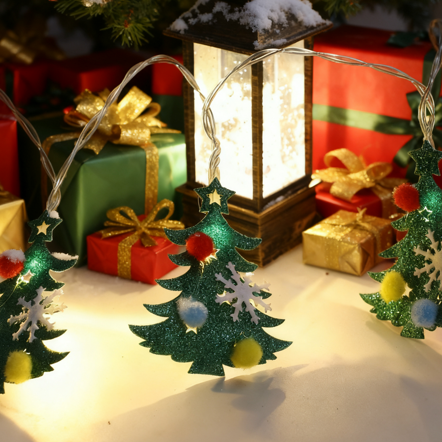 Creative Christmas Tree LED String Lights - Non-Woven Holiday Decor
