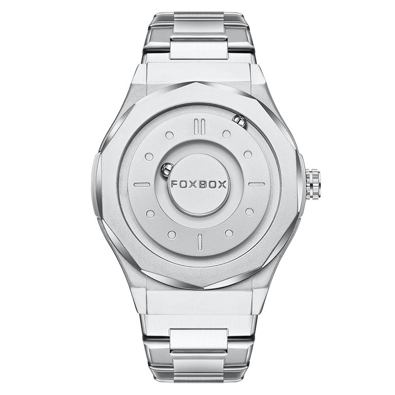 FOXBOX Men's High-Tech Magnetic Levitation Concept Watch (All Black).