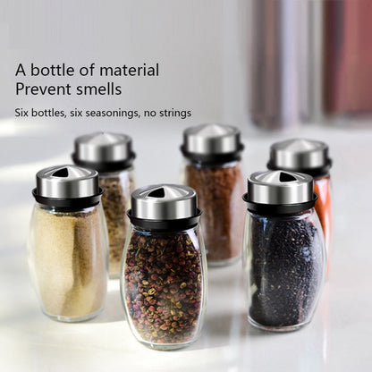 ASLESY Rotating Spice Rack Set with Cruet Condiment Seasoning Jars
