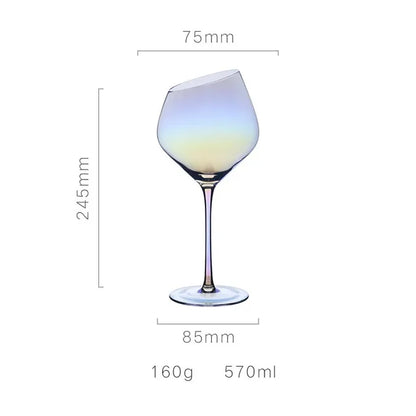 Creative Bevel Champagne/Wine Glass Cups with Iridescent Color-Changing Finish