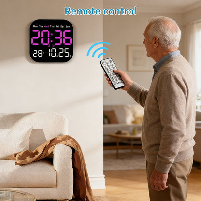 Modern Green LED Digital Clock for Home Office, Living Room & Bedroom