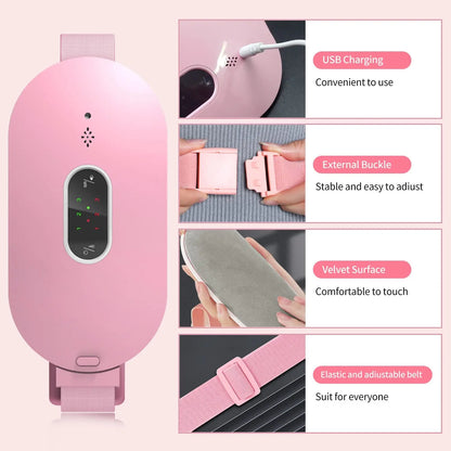 Wireless Menstrual Heating Pad & Massage Belt | Electric Abdominal Warmer for Period Pain Relief