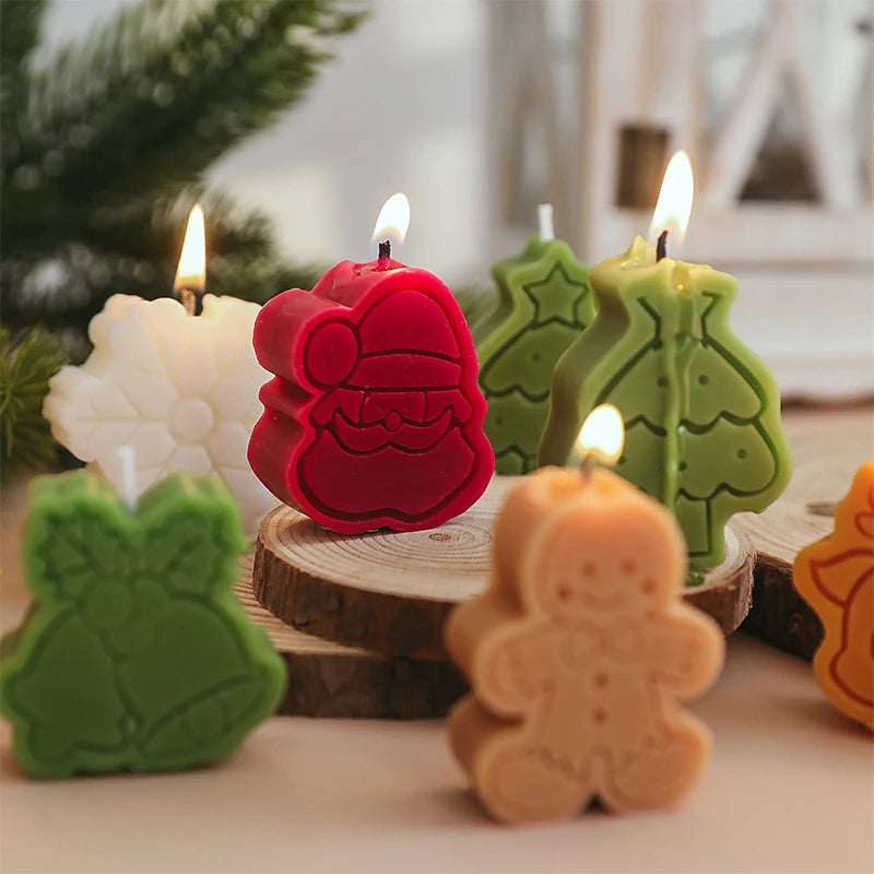 4Pcs Christmas Scented Candle Set – Santa Claus, Snowman & Elk Aromatherapy Candles for Festive Decor & Gifting
