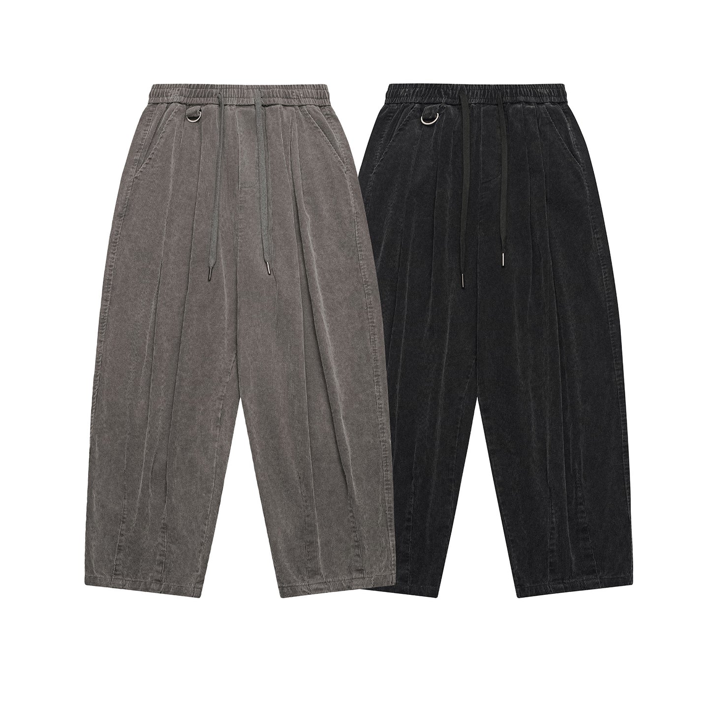 Men's Loose Wide Leg Casual Wash Corduroy Pants