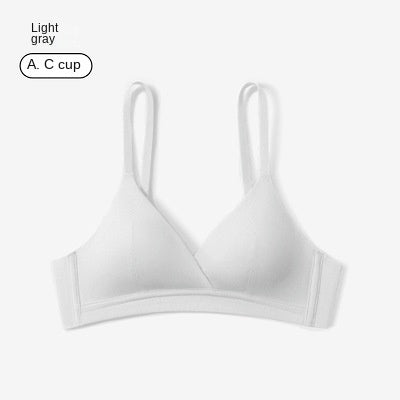 French Triangle Cup Cotton Bralette - Thin, Non-Wired Uplift Bra
