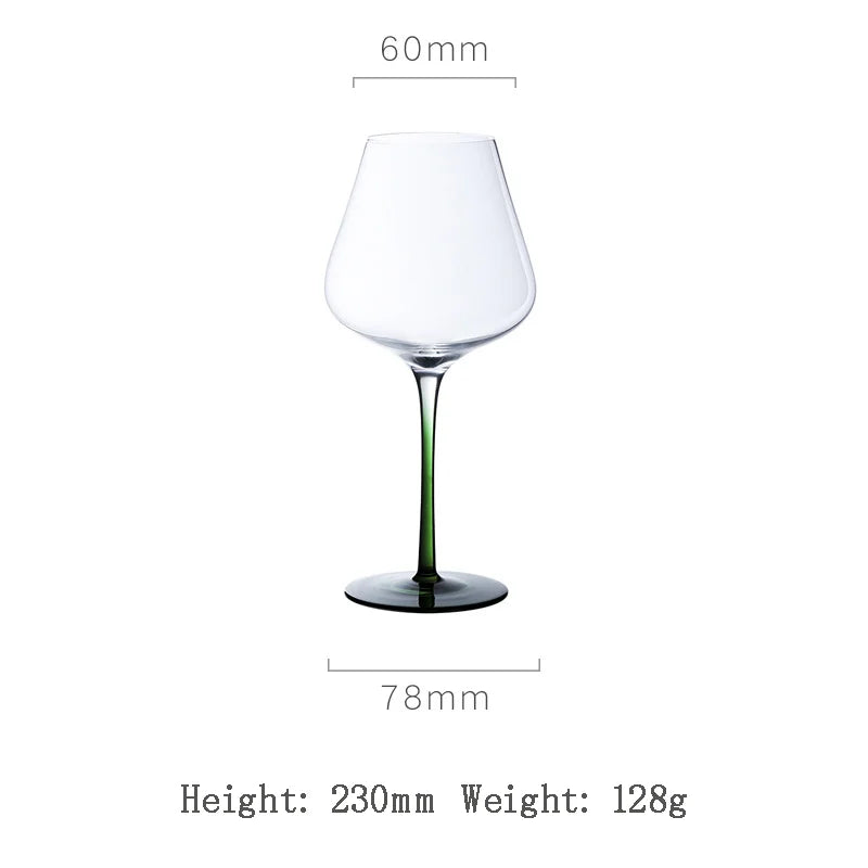 Luxury Lead-Free Crystal Wine Glass - Creative Colorful Stem Goblet Set