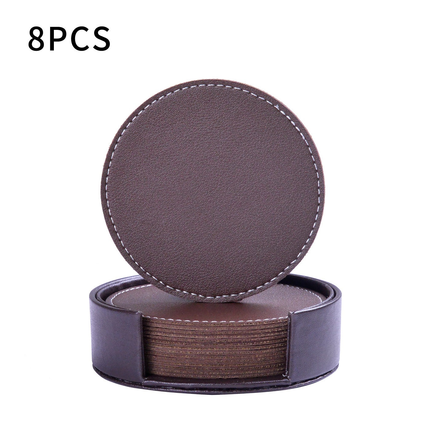 Elegant Round Marble Print Leather Coasters | Heat-Resistant Drink Mats for Home & Office