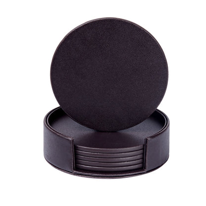 Elegant Round Marble Print Leather Coasters | Heat-Resistant Drink Mats for Home & Office