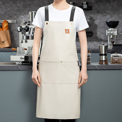 Heavy Duty Soft Leather Apron for Cooking & BBQ | Adjustable Elastic Band & Multi-Pocket Design