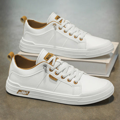 Classic White Casual Sneakers for Men – Versatile Soft Sole Sports Shoes for All-Season Style