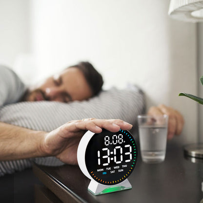 LED Digital Alarm Clock with Custom Jump-Second Display | Auto-Dimming USB Desk Clock with Ambient Light