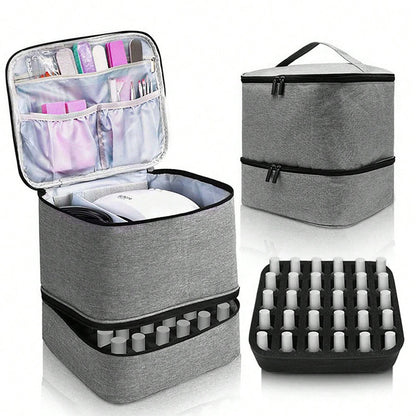 Professional Manicure Tools Case - 30-Compartment Nail Polish Storage Bag