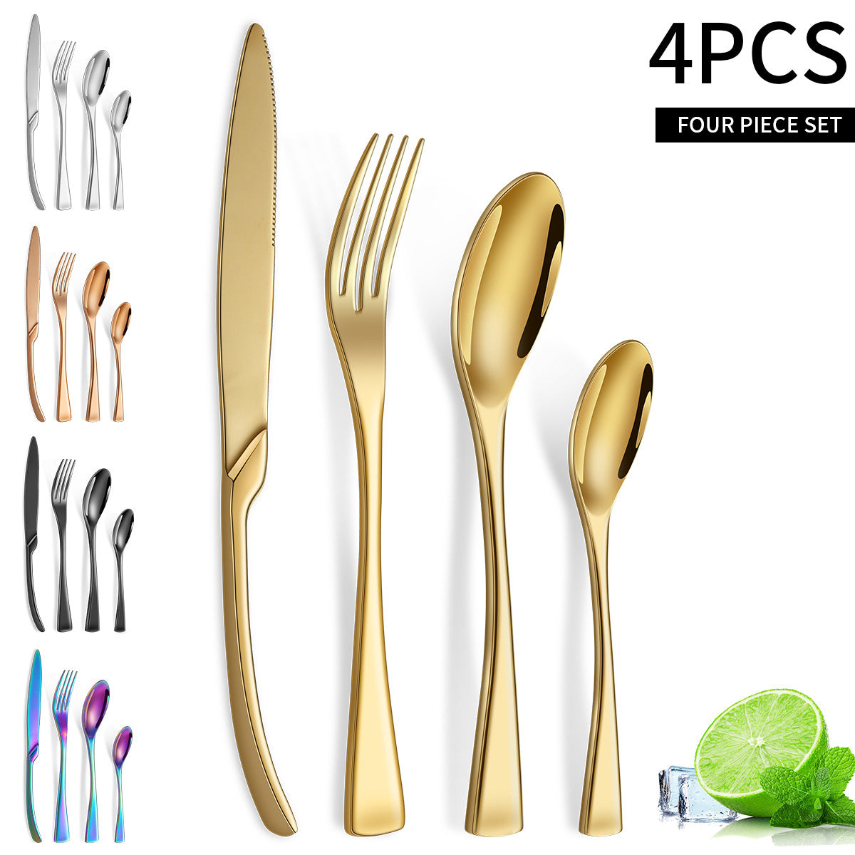 Premium Silverware Flatware Set with Steak Knife, Fork, and Spoon