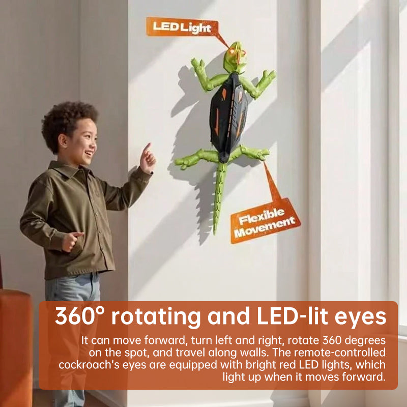 Remote Control Climbing Gecko Robot | Realistic Animated Spider Toy for Glass & Smooth Walls | Christmas Gifts