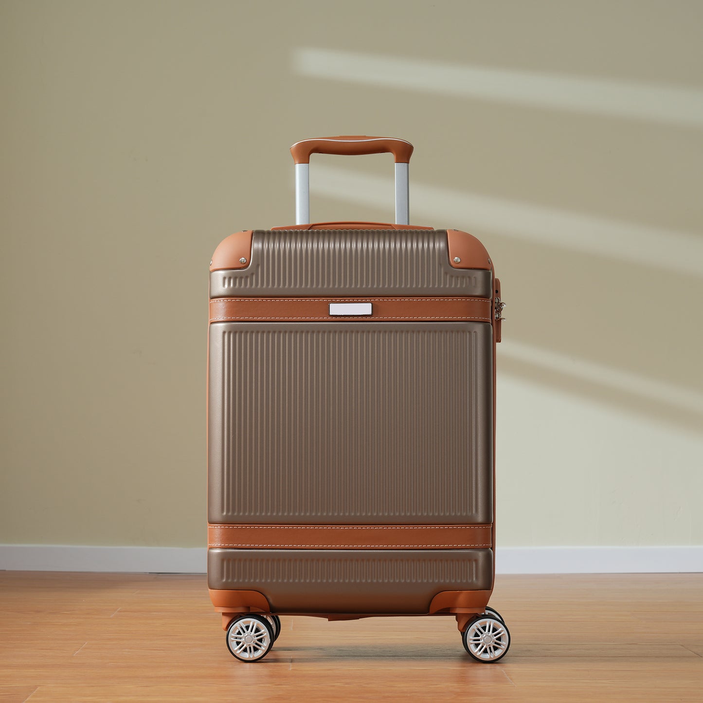 3-Piece Hardshell ABS Suitcase Set with Double Spinner Wheels & TSA Lock - Copper