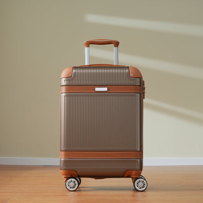 3-Piece Hardshell ABS Suitcase Set with Double Spinner Wheels & TSA Lock - Copper