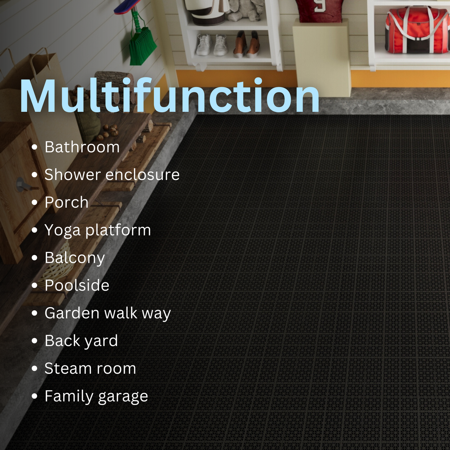 Non-Slip Drainage Floor Tiles for Showers, Patios, and Balconies