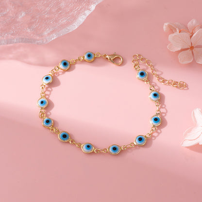 Trendy Women's Gold Chain Evil Eye Bracelet (Nazar Amulet Jewelry)