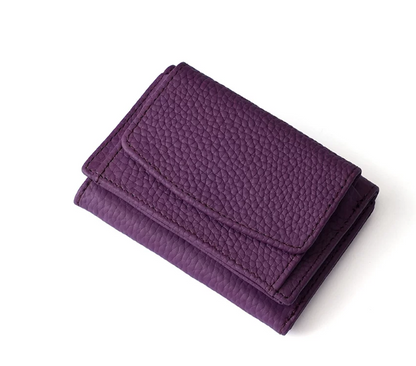 Slim Genuine Leather RFID Wallet with Money Clip and Card Slots