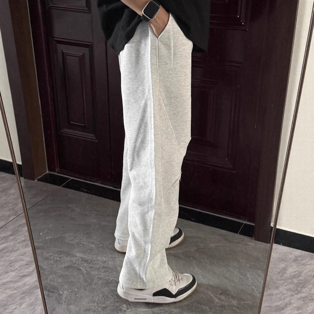 Men's Premium Gray Cargo Sweatpants - Athletic Straight Leg Trousers