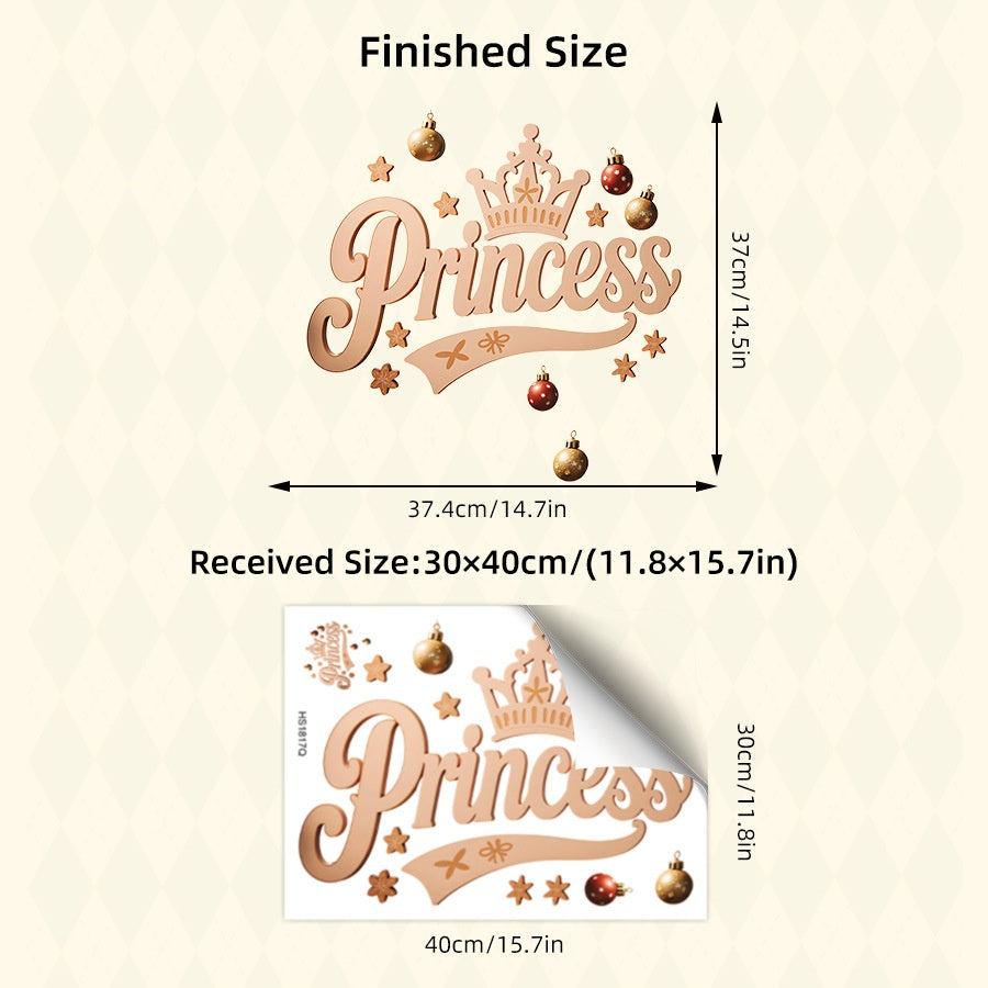 Festive Party Princess Crown Wall Art - Warm DIY Nursery Door & Wall Decor