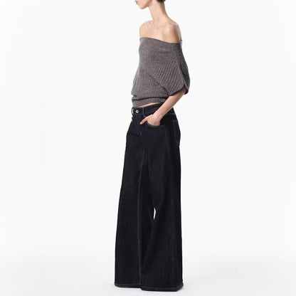 Smart Feel Multi-Way Ribbed Knit Top - Off-Shoulder Casual Loose Shirt