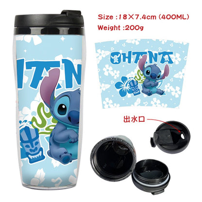 Cute Stitch Cartoon Double-Layer Insulated Travel Mug - 400ml