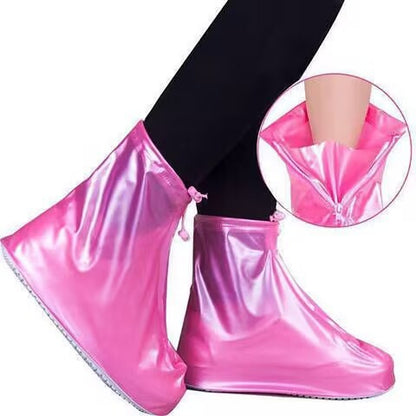 Waterproof Shoe Covers with Zipper | Thickened PVC Rain Boot Covers
