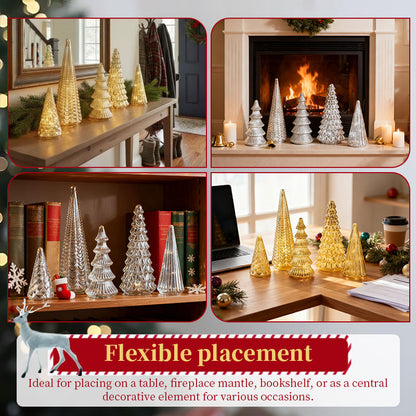 5-Piece 3D Printed Crystal Light-Up Trees with Upgraded LED Glow