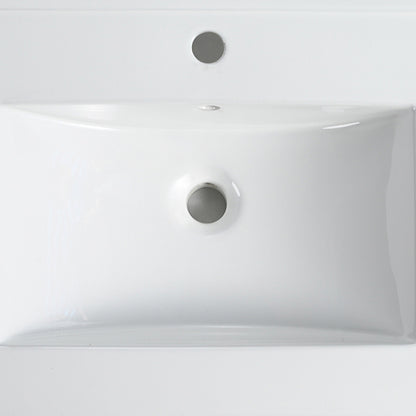 Compact Single Basin Vanity with Integrated Ceramic Sink