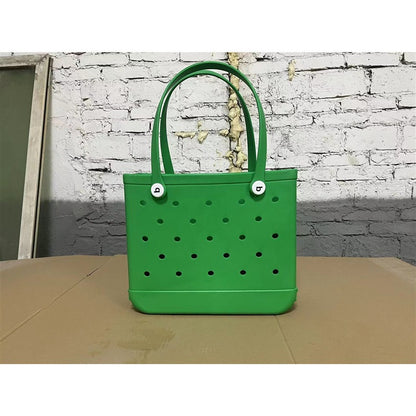 Printed EVA Beach Storage Bag - Waterproof Outdoor Basket & Handbag with Cow Print