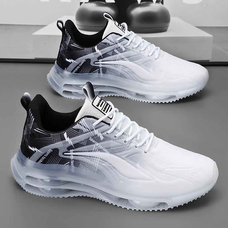 Men's Height-Increasing Air Cushion Running Shoes - Breathable Leather Dad Sneakers