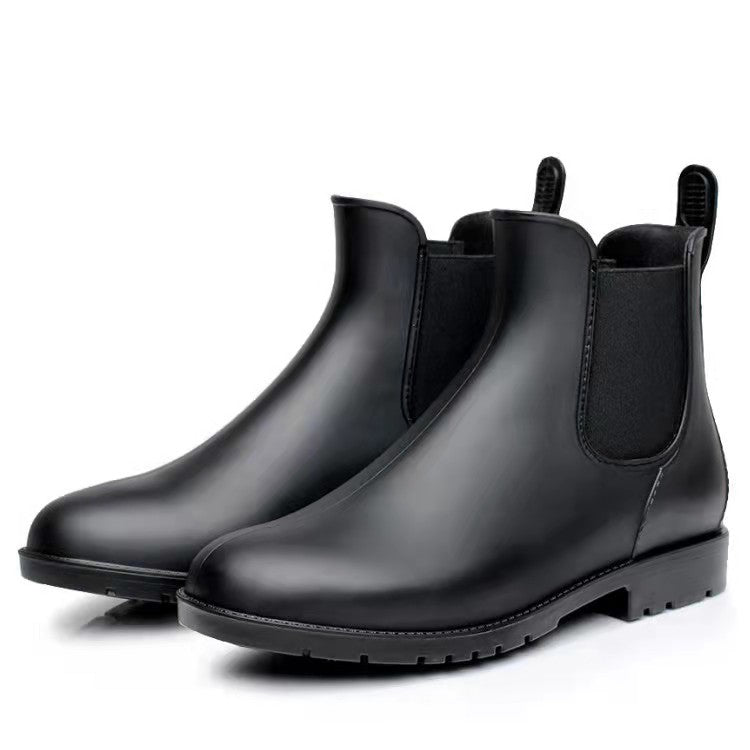 Women's Short Rain Boots - Waterproof Anti-Slip Chelsea Water Boots