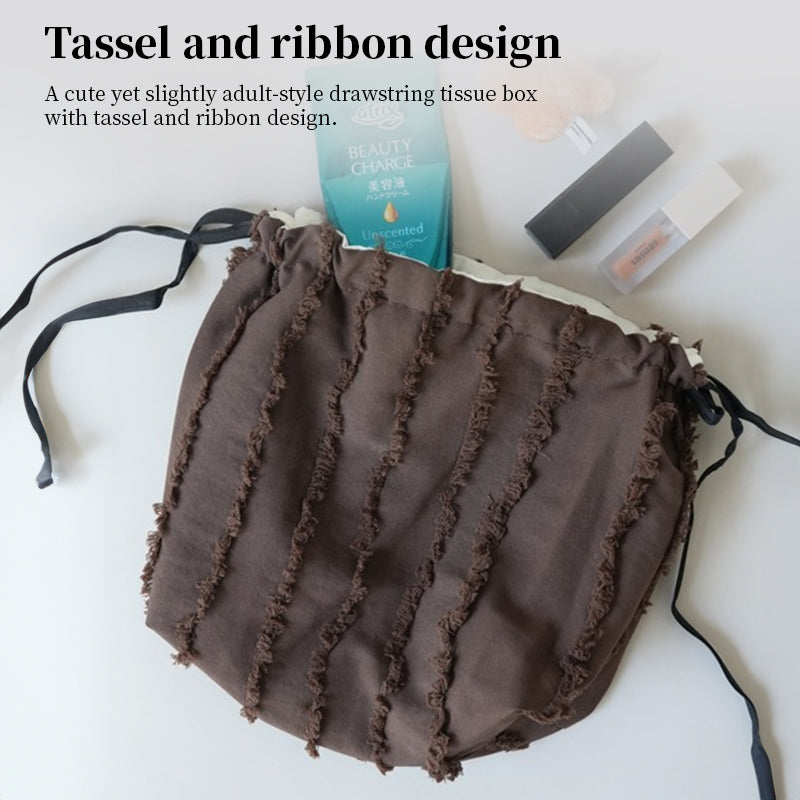Aesthetic Korean Style Tissue Box Cover - Soft Fabric Cake Design Decorative Holder