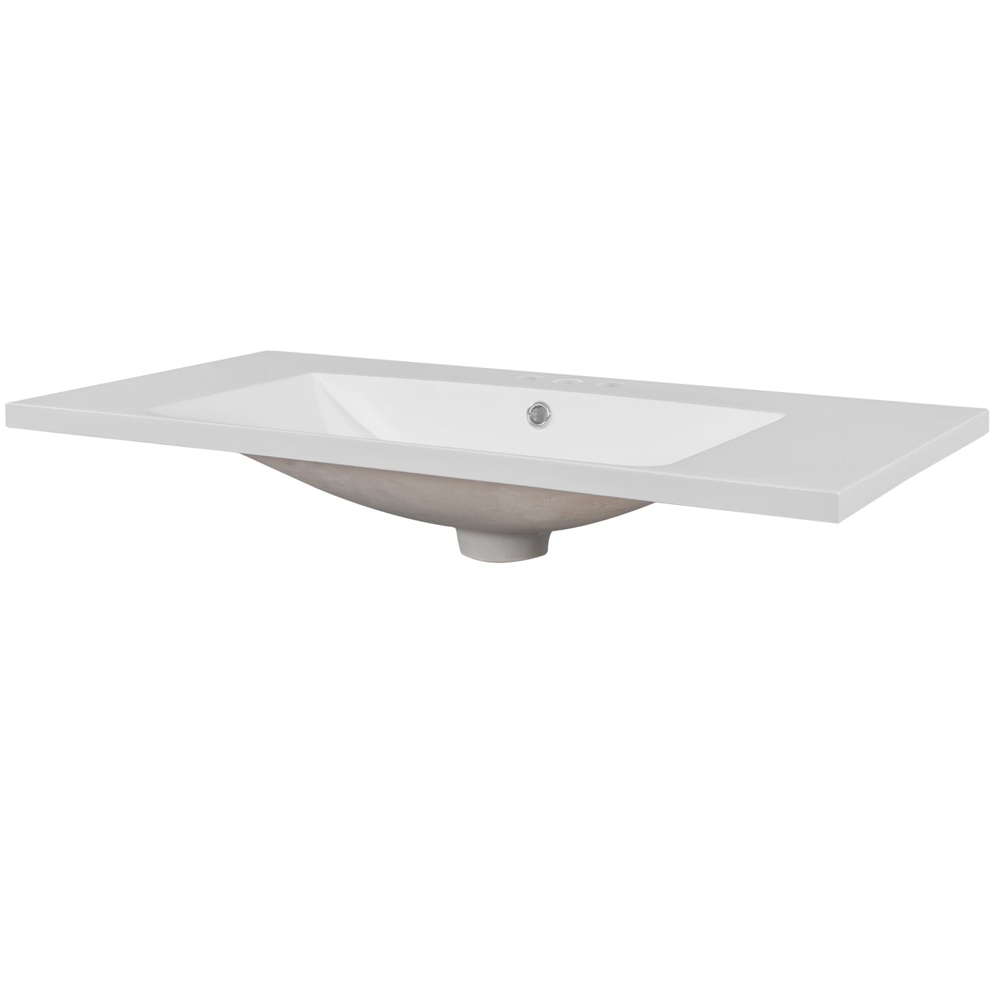 Modern Wall-Mounted Single Basin Vanity with 3-Faucet Holes