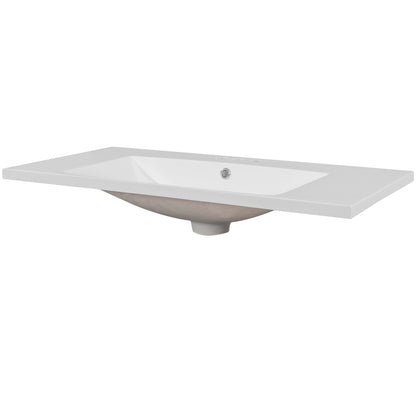 Modern Wall-Mounted Single Basin Vanity with 3-Faucet Holes