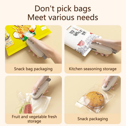 Portable Mini Bag Sealer | Handheld Heat Sealer for Snacks & Plastic Bag Storage