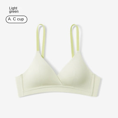 French Triangle Cup Cotton Bralette - Thin, Non-Wired Uplift Bra