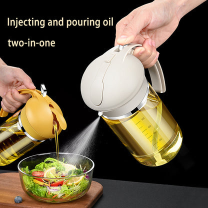 2-in-1 Glass Oil Dispenser and Spray Bottle - Automatic Opening & Closing