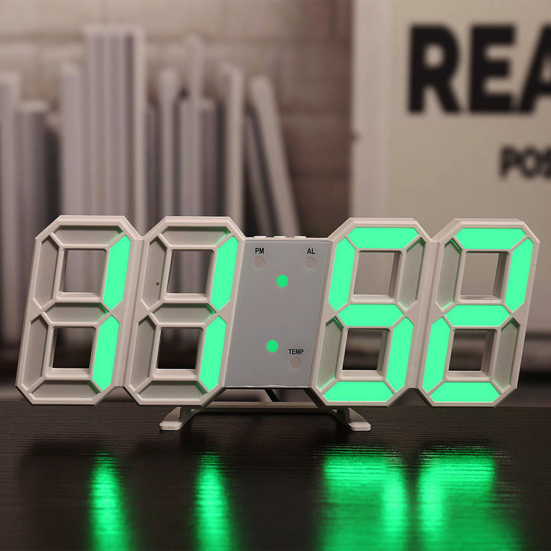 3D LED Digital Alarm Clock - Modern Wall & Desk Clock with Colorful Display