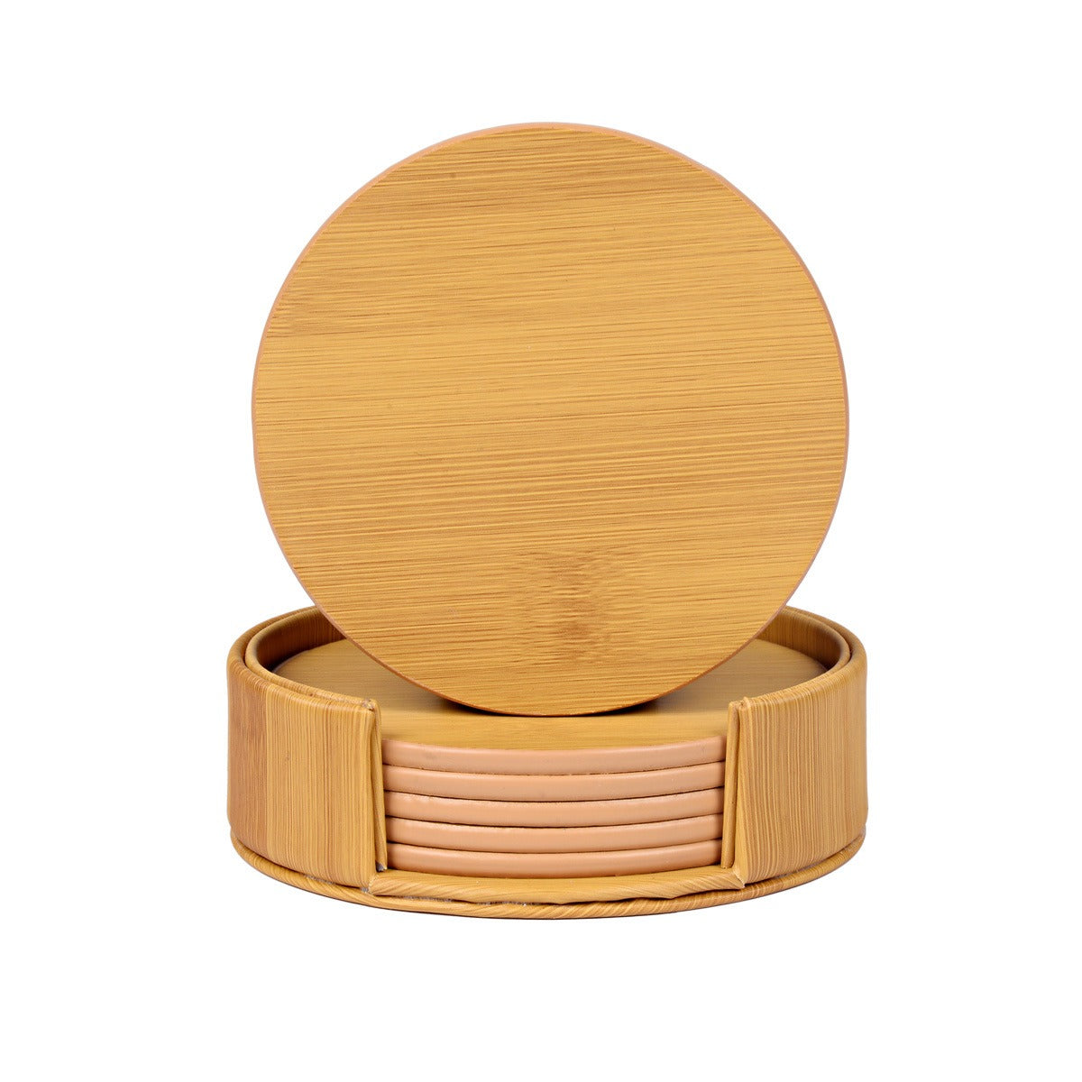 Elegant Round Marble Print Leather Coasters | Heat-Resistant Drink Mats for Home & Office