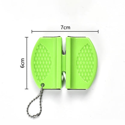 ONEUP Mini Portable Knife Sharpener - Two-Stage Tungsten & Ceramic Rod Sharpener with Butterfly Grip (Quick & Easy Sharpening)