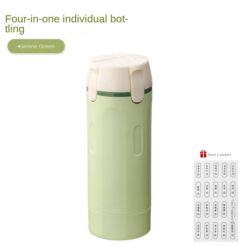 4-in-1 Leakproof Travel Bottle Set - Portable Toiletry Cosmetics Dispenser