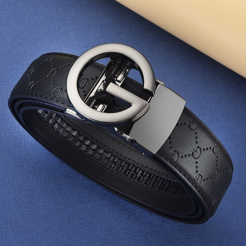Men's Genuine Leather Automatic Buckle Belt | Versatile Business & Casual Fashion