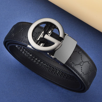 Men's Genuine Leather Automatic Buckle Belt | Versatile Business & Casual Fashion