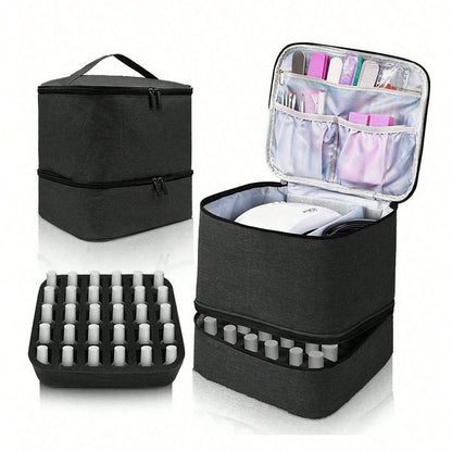 Professional Manicure Tools Case - 30-Compartment Nail Polish Storage Bag