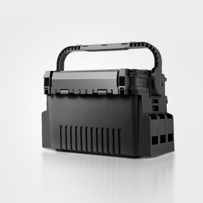 Portable 2-Layer Fishing Tackle Box with Rod & Cup Holder